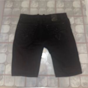 ROCK REVIVAL BLACK JEAN SHORTS